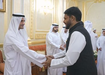 ഫുജൈറ ഭരണാധികാരിയുടെ അത്താഴ വിരുന്നിൽ ആദരം സ്വീകരിച്ച് കണ്ണൂർ സ്വദേശിയായ വ്യവസായി